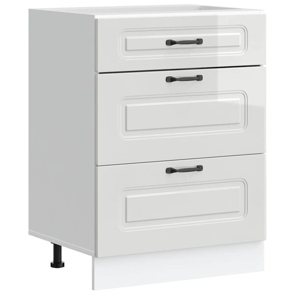 vidaXL Kuhinjski podni ormarić "Kalmar" visoki sjaj bijele boje inženjerskog drva