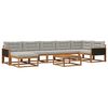 vidaXL Set vanjskih sofa s jastukom 8 pcs Prirodna i svjetlosiva