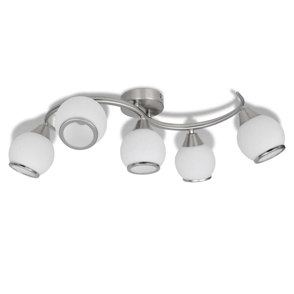 žStropna svjetiljka sa staklenim sjenilima na valovitoj tračnici