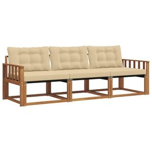 vidaXL Set vanjskih sofa 3 kom. 3-sjedala Prirodna i bež
