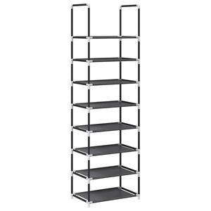 vidaXL Stalak za cipele 8 nivoa crni 44x28x145 cm netkana tkanina