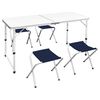 vidaXL Sklopivi set stola za kampiranje s 4 stolca podesivi 120x60 cm