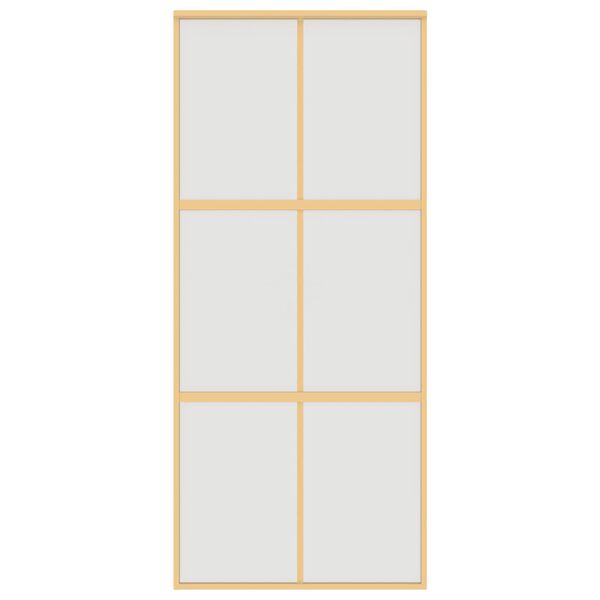 vidaXL Klizna vrata zlatna 90 x 205 cm matirano staklo ESG i aluminij
