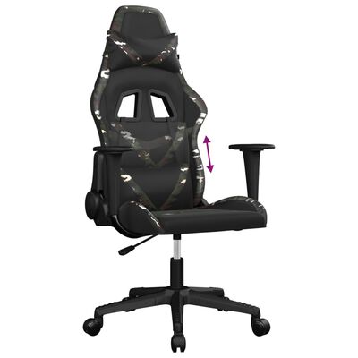 vidaXL Igraća stolica crno-maskirna od umjetne kože