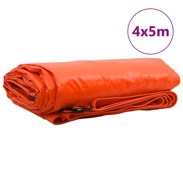 vidaXL Cerada 650g / m&sup2; Narančasta 4 x 5 m Platno s PVC premazom