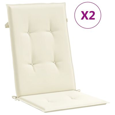 vidaXL Jastuci za vrtne stolice 2 kom krem 120 x 50 x 3 cm od tkanine