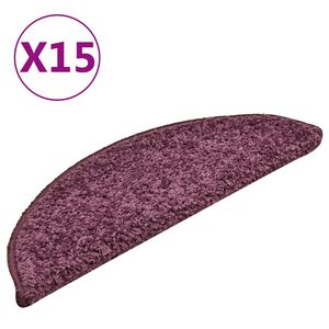 vidaXL Prostirke za stepenice 15 kom 56x17x3 cm tamnoljubičaste poluokrugle