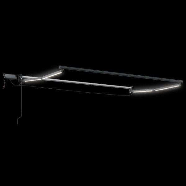 vidaXL Ručna zlačivna tenda s LED diodama Bijeli 3 x 2,5 m