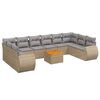 vidaXL 11-dijelni set vrtnih sofa od poliratana s jastucima bež