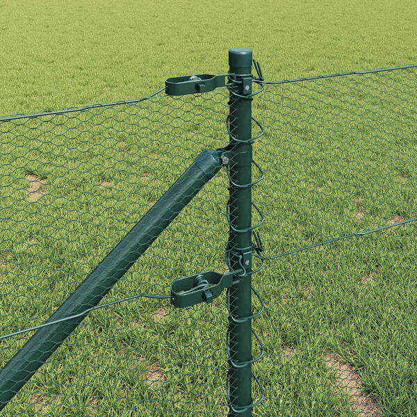 vidaXL Stup za ogradu Zelena 25 x 0,8 m (mreža 13 mm) Čelik i PVC