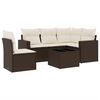 vidaXL 6-dijelni set vrtnih sofa od poliratana s jastucima smeđi