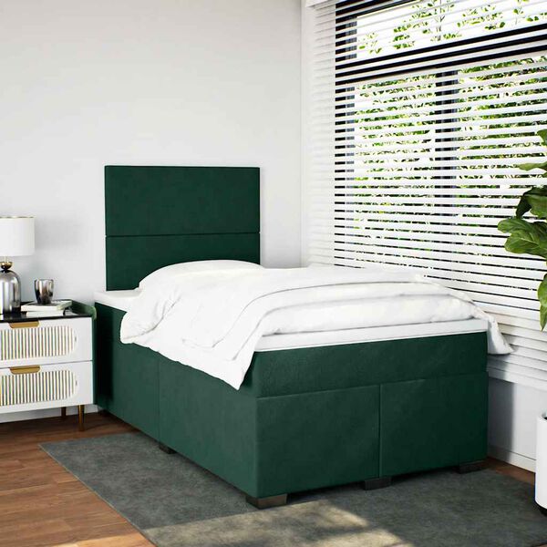 vidaXL Krevet box spring s madracem tamnozeleni 120x190 cm bar&scaron;unasti