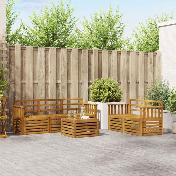 vidaXL Setovi sofa 6 pcs Prirodna Čvrsto drvo akacije