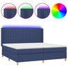 vidaXL Krevet box spring s madracem LED plavi 200x200 cm od tkanine