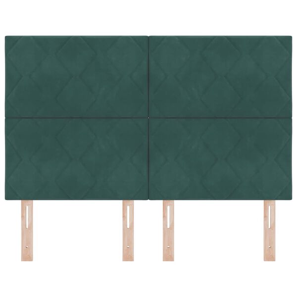 vidaXL Uzglavlje s uzglavljem Tamnozelena 144 cm Bar&scaron;un