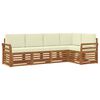 vidaXL Set vanjskih sofa 5 kom. Prirodna i krem Poliester
