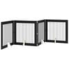 vidaXL Preklopna vrata za pse s postoljem 4 pcs Crni hrast 401 cm