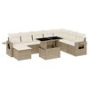 vidaXL 9-dijelni set vrtnih sofa s jastucima bež od poliratana