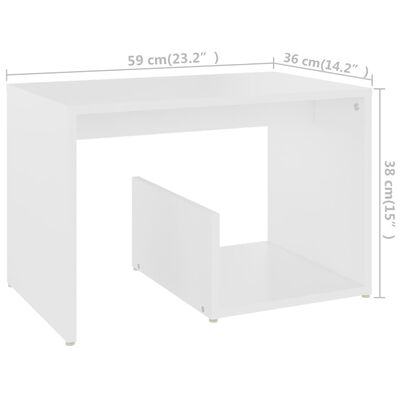 vidaXL Bočni stolić bijeli 59 x 36 x 38 cm od konstruiranog drva