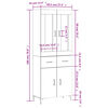 vidaXL Visoka komoda dimljeni hrast 69,5x34x180 cm konstruiranog drva