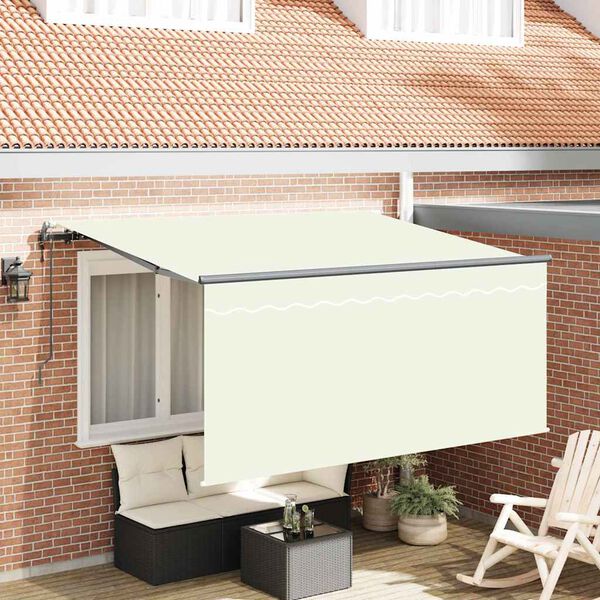 vidaXL Skrovita tenda Krema 300 x 200 cm tkanina