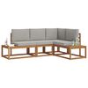 vidaXL Set vanjskih sofa s jastukom 4 Komad Prirodna i svijetlo siva