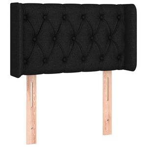vidaXL Uzglavlje s u&scaron;ima crno 83x16x78/88 cm od tkanine