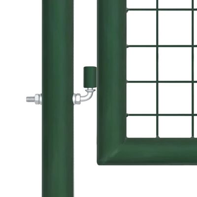 vidaXL Vrtna vrata čelična 350 x 75 cm zelena