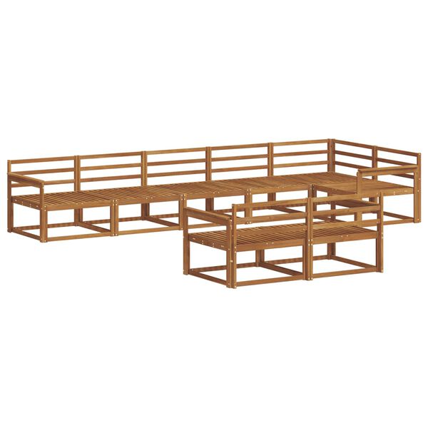 vidaXL Set vanjskih sofa 8 pcs Prirodna Čvrsto drvo akacije