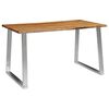 vidaXL Blagovaonski stol 140 x 80 x 75 cm od bagremovog drva i čelika