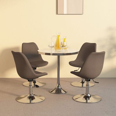 vidaXL Okretne blagovaonske stolice od tkanine 4 kom smeđe-sive