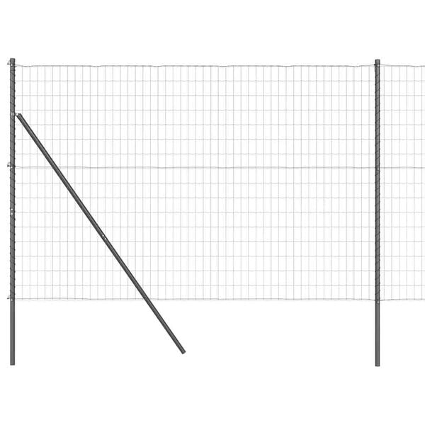 vidaXL Ograda s postovima Siva 1,5 x 10 m Čelik i PVC