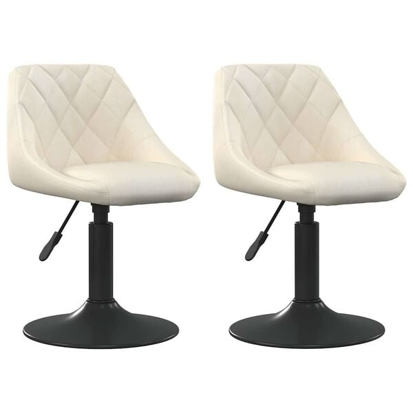 vidaXL Okretne blagovaonske stolice 2 kom krem bar&scaron;unaste