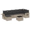 vidaXL 8-dijelni set vrtnih sofa od poliratana s jastucima svjetlosivi