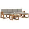 vidaXL Set vanjskih sofa s jastukom 6 pcs Prirodna i svijetlo siva