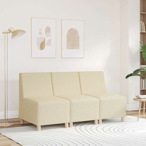 vidaXL Modularna sofa bez naslona za ruke krem boje 55 cm, tkanina