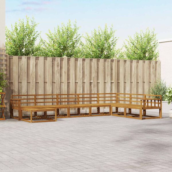 vidaXL Set vanjskih sofa 8 pcs Prirodna Čvrsto drvo akacije