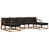 vidaXL Set vanjskih sofa 6 kom. Prirodna i crna