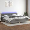 vidaXL Krevet box spring s madracem LED tamnosivi 200x200 cm tkanina
