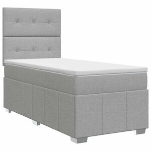 vidaXL Boxspring krevet s madracem Svjetlosiva 80 x 200 cm Tkanina