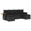 vidaXL Patio Sofa Set 6-sjedala Black
