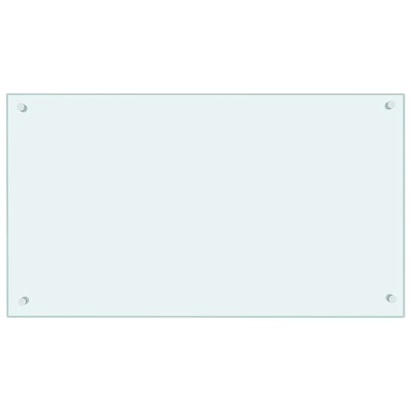 vidaXL Kuhinjska za&scaron;tita od prskanja mliječna 90 x 50 cm kaljeno staklo