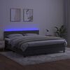 vidaXL Krevet box spring s madracem LED tamnosivi 160x200 cm bar&scaron;un
