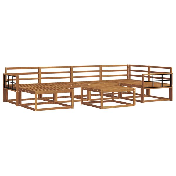 vidaXL Set vanjskih sofa 7 pcs Prirodna Čvrsto drvo akacije