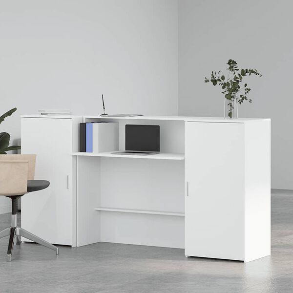 vidaXL Recepcijski stol bijeli 200x50x103,5 cm od konstruiranog drva