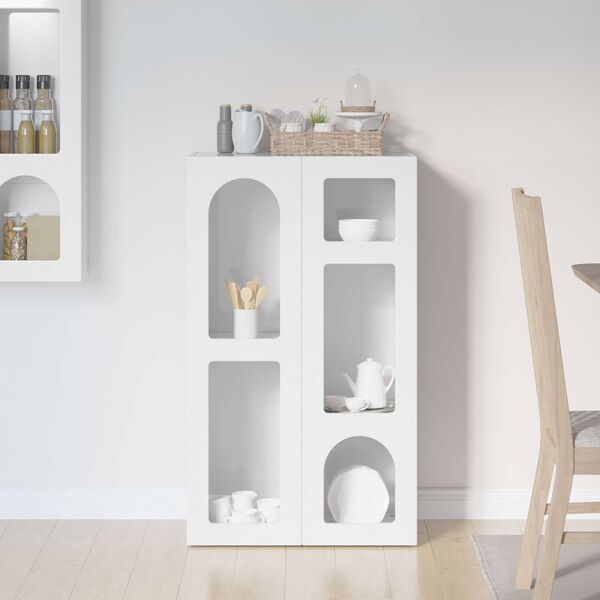 vidaXL Kreveta Visoki sjaj bijela 59 x 35 x 100,5 cm Konstruirano drvo