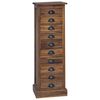 vidaXL Komoda s ladicama Prirodna 35 x 30 x 110 cm Čvrsto teak drvo