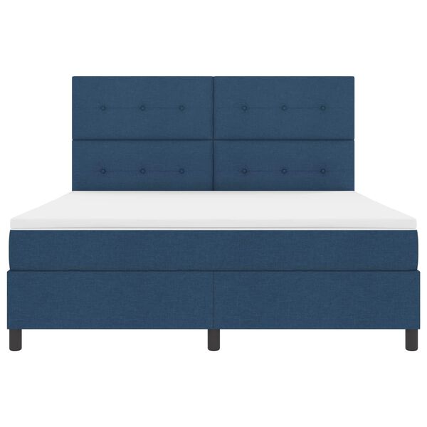 vidaXL Krevet s opruga kutije s madracem Plava 180 x 200 cm tkanina