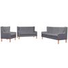 vidaXL 3-dijelni set sofa od tkanine sivi