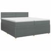 vidaXL Boxspring krevet s madracem Tamnosiva 200 x 200 cm Tkanina